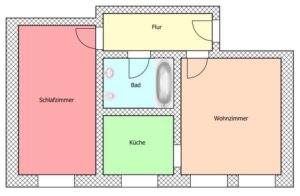 Grundriss linke Wohnungen